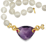 Italian Diamond, Ruby, Amethyst, Rock Crystal 18K Yellow Gold Necklace