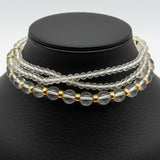 Rock Crystal Multi Strand and 14K Yellow Gold Necklace