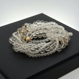 Rock Crystal Multi Strand and 14K Yellow Gold Necklace