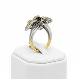 Designer Natural Fancy Brown Diamond and Tsavorite, Yellow Sapphire 18K White Gold Ring.