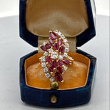 Estate Ruby Diamond 14K Yellow Gold Ring 15436
