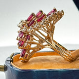 Estate Ruby Diamond 14K Yellow Gold Ring 15436