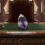 Custom Made 58.41ct Amethyst and Diamond 18K White Gold Pendant