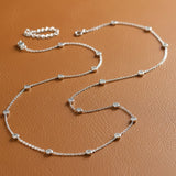 Custom Made 4.31cttw Diamond By The Yard 14K White Gold Necklace