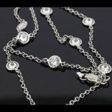 Custom Made 4.31cttw Diamond By The Yard 14K White Gold Necklace