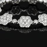 Designer AV 8.46cttw Diamond 14Kt White Gold Floral Necklace
