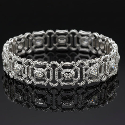 Designer AV 6.69cttw Diamond 14K White Gold Bracelet