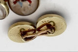 Hand Painted Equestrian 14K Yellow Gold Cuff Links