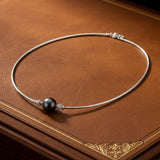 Mikimoto Tahitian Pearl and Diamond 18K White Gold Necklace