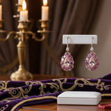 Italian Designer Marchisio Diamond, Morganite and Pink Sapphire 18K White/Yellow Gold Dangle Earrings