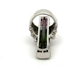 Designer 43.10ct Watermelon Tourmaline, Diamond Platinum Ring