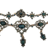 Victorian Harvey & Core Sapphire & Rose Cut Diamond Silver/14K Gold Necklace with Original Fitted Box