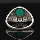 Estate Emerald and Diamond Platinum Ring