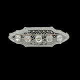 Art Deco 2.50cttw Old Mine Cut Filigree Platinum and 14K Yellow Gold Brooch