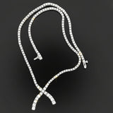 Diamond Wishbone Necklace 8.24cttw 14K White Gold