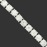 Diamond Illusion Tennis Bracelet 4.0cttw 14K White Gold
