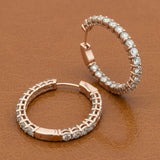 Diamond Hoop Earrings 7.0cttw 14K Rose Gold
