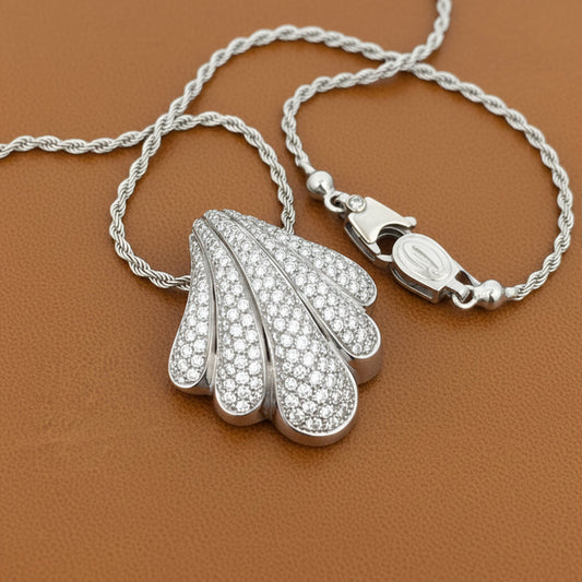 Estate Casa Damiani Spicchi De Luna 3.00cttw Diamond 18k White Gold Necklace