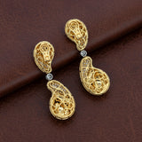 Designer AKMS 3.17cttw Diamond and 18k White and Yellow Gold Dangle Earrings