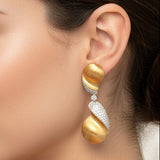 Designer AKMS 3.17cttw Diamond and 18k White and Yellow Gold Dangle Earrings