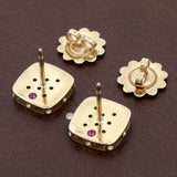 Designer Roberto Coin "Pois Moi" Diamond 18k White and Yellow Earring