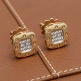 Designer Roberto Coin "Pois Moi" Diamond 18k White and Yellow Earring