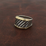 Estate David Yurman Cigar Band 18kt Yellow Gold & Silver