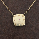 Designer Roberto Coin "Pois Moi" Diamond 18K White and Yellow Necklace