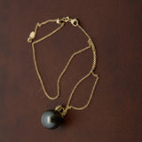 Designer Asseal 15.26mm Tahitian Pearl and 14kt Yellow Gold Necklace
