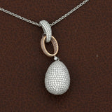 Designer 9.44cttw Diamond (Natural Light Pink/White) 18kt Rose, White and Yellow Gold Necklace
