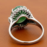 Mid Century Jade, DIamond Platinum Ring