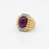 Modern 20ct Ruby and Diamond 18KT White and Yellow Gold Ring