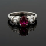 Modern Ruby and Diamond Platinum Ring