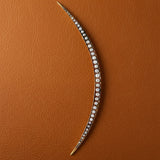 Victorian C. 1880 Natural Seed Pearl 14K Yelllow Gold Cresent Moon Brooch