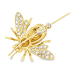 Modern 1980's Yellow Sapphire and Diamond 18Kt Yellow Gold Bee Brooch