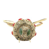 Italian Designer Orfaley - Modern 1970's Multi Stone 14K Yellow Gold Figural Brooch