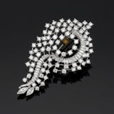 Mid Century Modern 1960's 6.08 cttw Diamond 14K White Gold Pendant/Brooch
