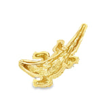 Modern 1980's 18Kt Yellow Gold Alligator Brooch