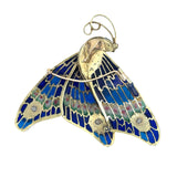Modern 1990's 18kt Yellow Gold Plique-A-Jour Enamel, Garnet, diamond, Pink Sapphire, Cameo Pendant/Brooch