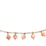 Modern 1960's Angel Skin Coral 18k Yellow Gold Necklace