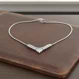 Modern Diamond & Platinum Necklace