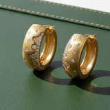 Modern .80 cttw Diamond & 14Kt Yellow Gold Hoop Earrings