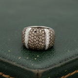 Modern 3.00cttw Cognac & White Diaomnd 14kt White Gold Ring