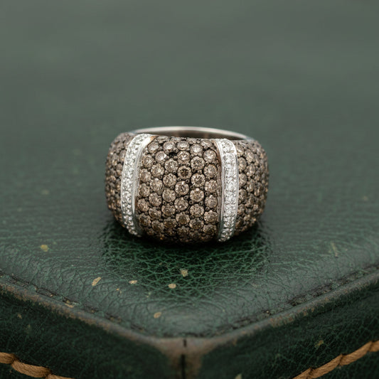 Modern 3.00cttw Cognac & White Diaomnd 14kt White Gold Ring
