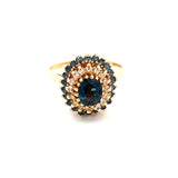 Modern Sapphire & Diamond 14k Yellow Gold Ring
