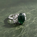 Modern Jade & Diamond 14K White Gold Ring