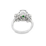 Modern Jade & Diamond 14K White Gold Ring