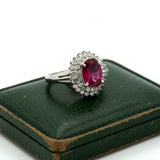 Modern 1960's Ruby and Diamond Platinum Ring