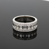 Modern Designer .86cttw Diamond 18K White Gold Ring