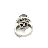 Contemporary 12.50mm Tahitian Pearl and Diamond Platinum Ring